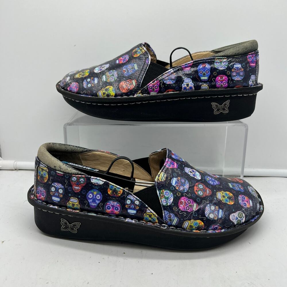 Alegria Shies Womens 38 US 8-8.5 DEBRA Sugar Skulls Professional Nursing Clog